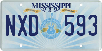 MS license plate NXD593