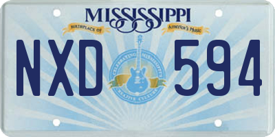 MS license plate NXD594