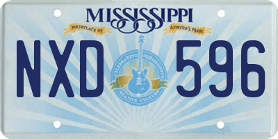 MS license plate NXD596
