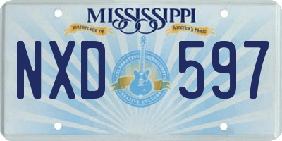 MS license plate NXD597