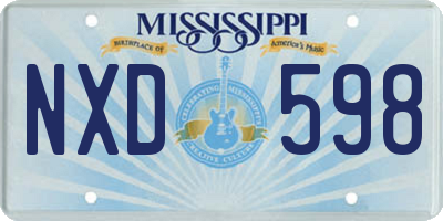 MS license plate NXD598