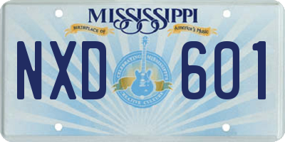 MS license plate NXD601