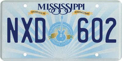 MS license plate NXD602