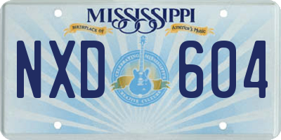 MS license plate NXD604