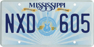 MS license plate NXD605