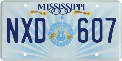 MS license plate NXD607