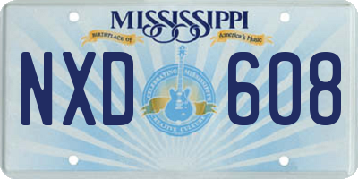 MS license plate NXD608
