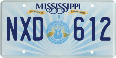 MS license plate NXD612