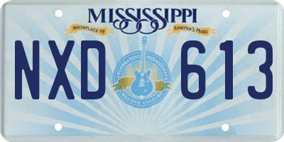 MS license plate NXD613