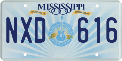 MS license plate NXD616