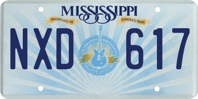 MS license plate NXD617
