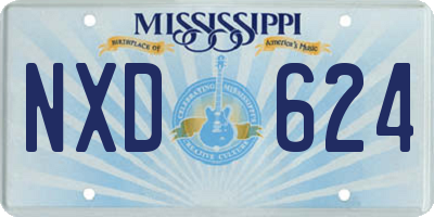 MS license plate NXD624