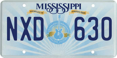 MS license plate NXD630