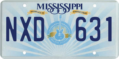 MS license plate NXD631