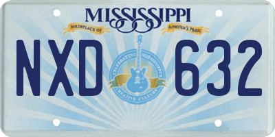 MS license plate NXD632