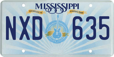 MS license plate NXD635