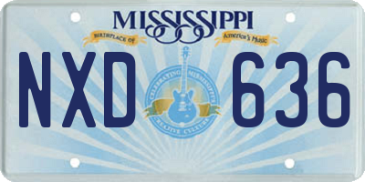 MS license plate NXD636