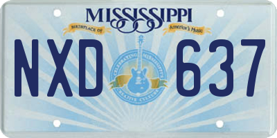 MS license plate NXD637