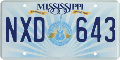 MS license plate NXD643