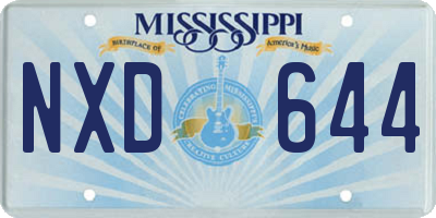 MS license plate NXD644