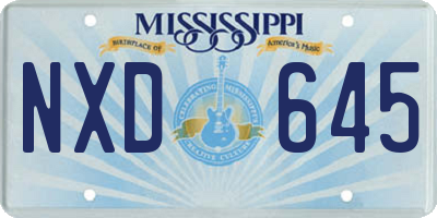 MS license plate NXD645