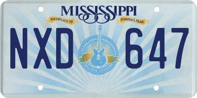 MS license plate NXD647