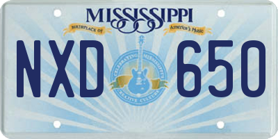 MS license plate NXD650
