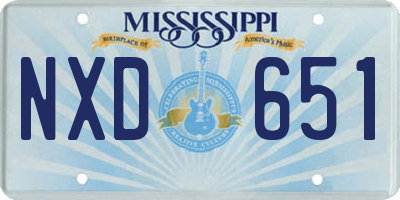MS license plate NXD651
