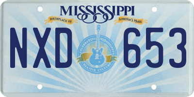 MS license plate NXD653