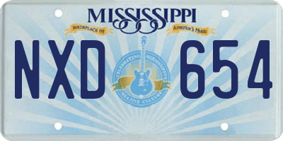 MS license plate NXD654