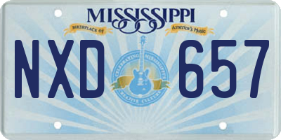 MS license plate NXD657