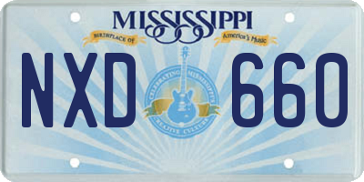 MS license plate NXD660