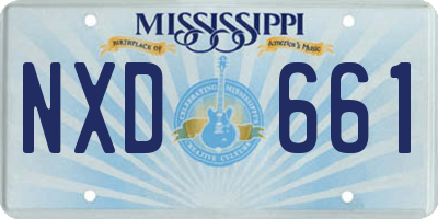 MS license plate NXD661