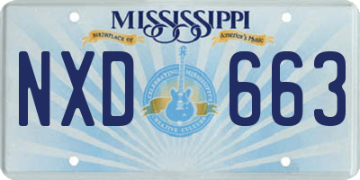 MS license plate NXD663