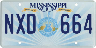 MS license plate NXD664