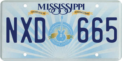 MS license plate NXD665