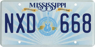 MS license plate NXD668