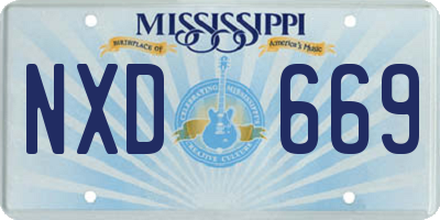 MS license plate NXD669