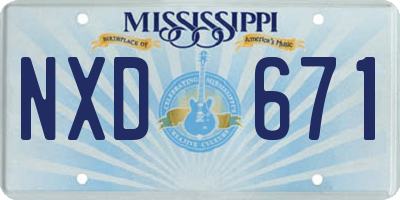 MS license plate NXD671