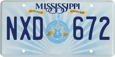 MS license plate NXD672