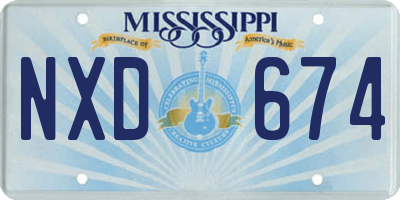 MS license plate NXD674