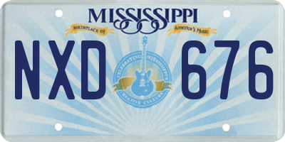 MS license plate NXD676