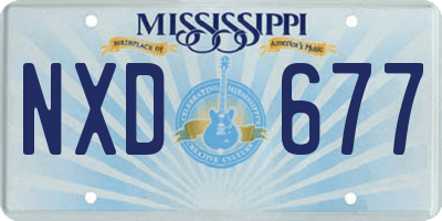 MS license plate NXD677