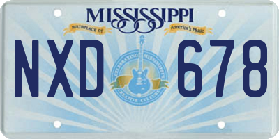 MS license plate NXD678