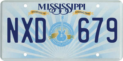 MS license plate NXD679