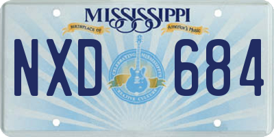 MS license plate NXD684