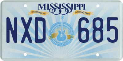 MS license plate NXD685
