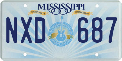 MS license plate NXD687