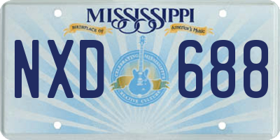 MS license plate NXD688