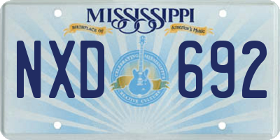 MS license plate NXD692